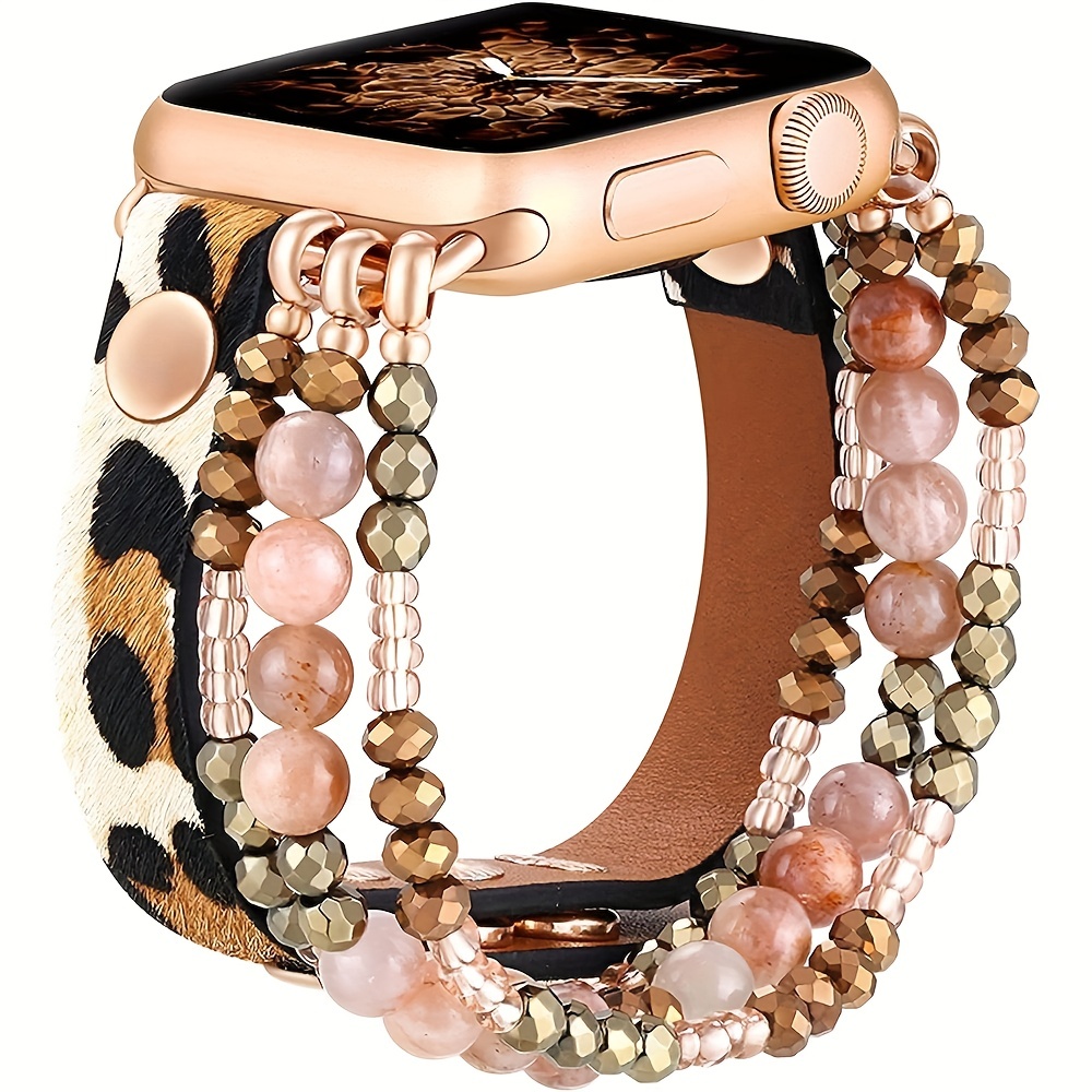 Correa de Apple Watch de cuero de oro rosa y marrón 38 mm 40 mm 41