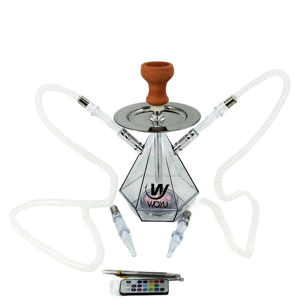  Hookah Shisha Nargila Smoking Water Pipe Bong Glass Tobacco 1 Hose  Bowl Set : Health & Household