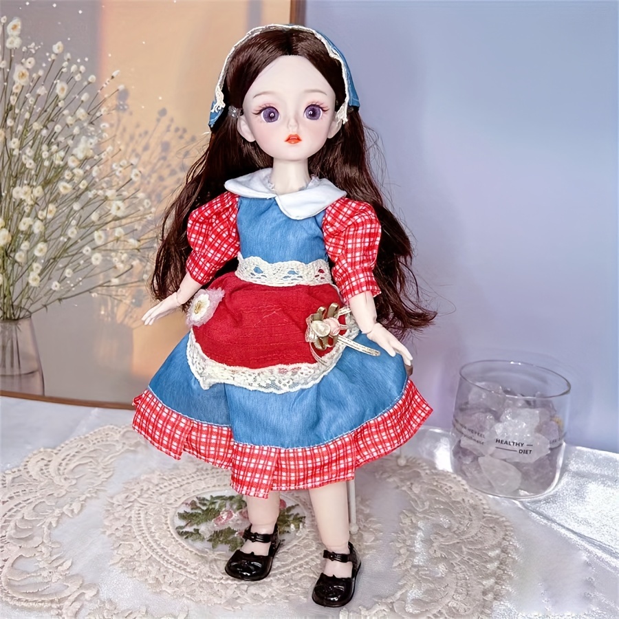 BJD Doll Simulation Doll For People ,Cute Kawaii BJD Doll For Boys Girls  Gift, The Top Can Be Opened, 18 Joints