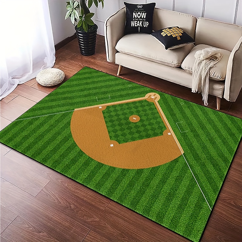 Baseball Printed Indoor Living Room Carpet Floor Mat Fun Home