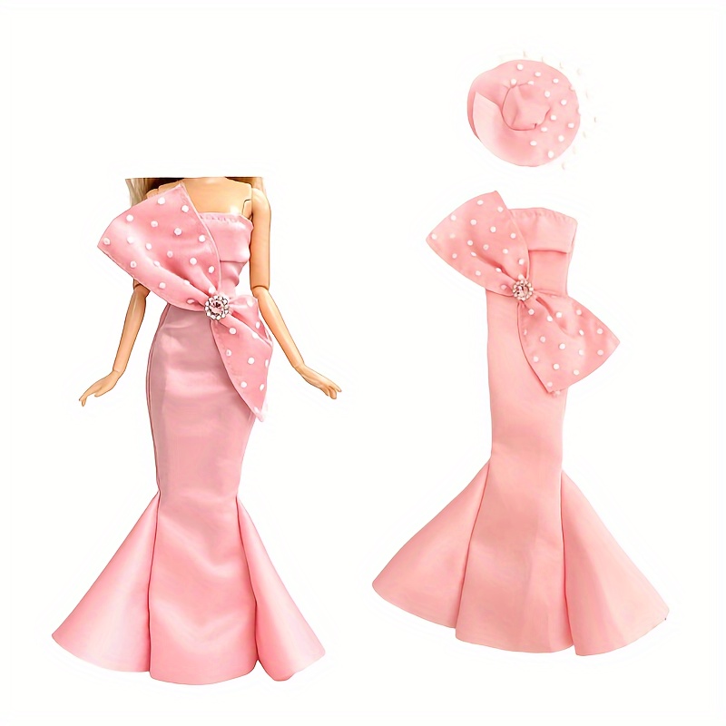 Pink Wedding Dress for 11.5inch Doll Princess Long Gown Doll Clothes 1/6  Toys