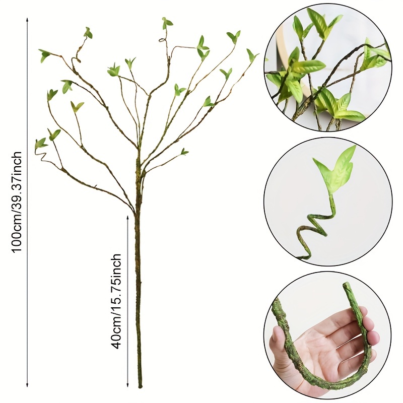 Artificial Green Stems Artificial Banyan Tree Branches With - Temu