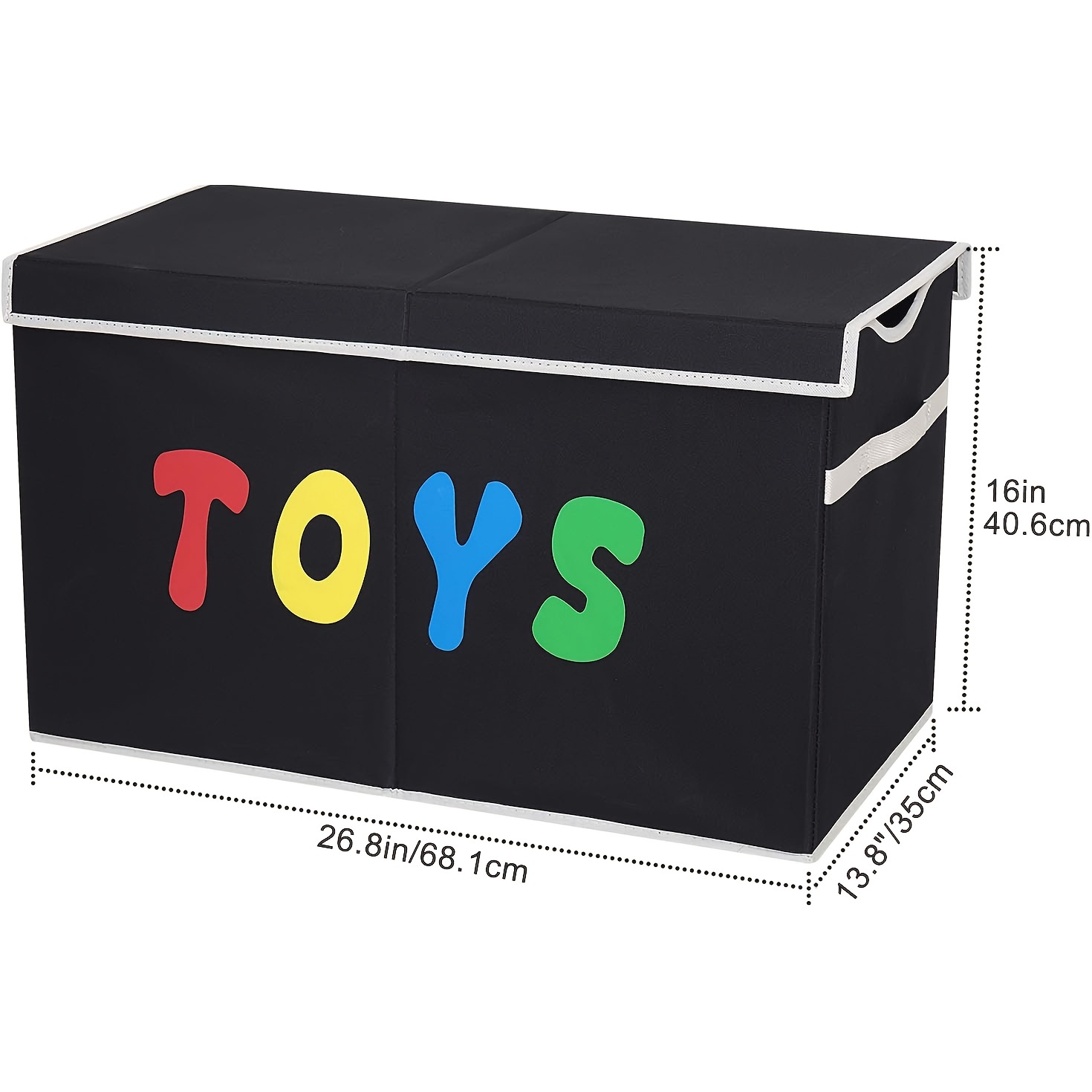 1pc Black Toy Storage Box Lightweight Collapsible Clothes Organizer Basket Sturdy Storage Bins With Lids Extra Large Kids Toy Storage Organizer Box