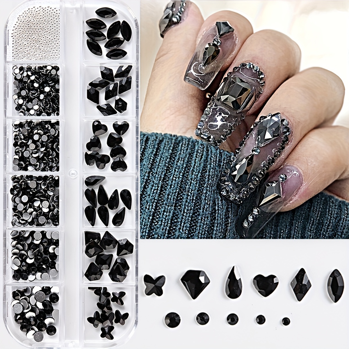 Manicure Pearl Glass Stone Bow Nail Rhinestones Nail Jewelry Crystal DIY  Nail Art Decorations – the best products in the Joom Geek online store