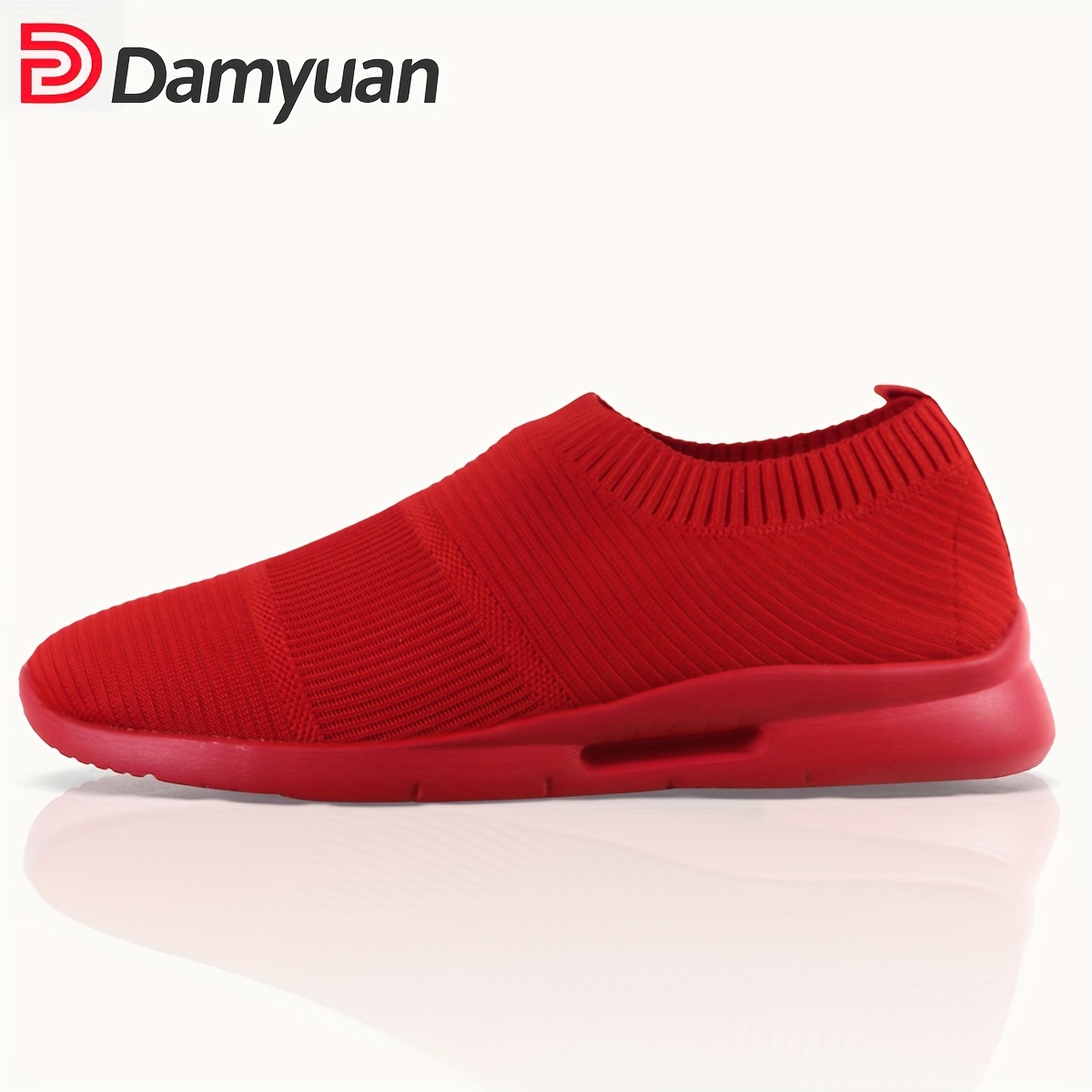 

Men's Knit Plain Color Anti-skid Slip On Running Sneakers Anti-odor Comfortable Breathable Casual Sock Shoes