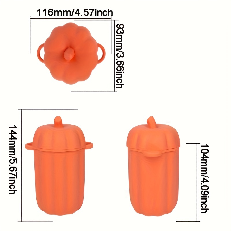 Silicone Grease Jar 460ml Silicone Oil Can With Fine Mesh Pumpkin Shape  Cooking Oil Fat Separator