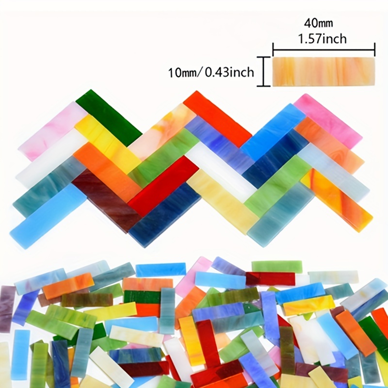 Mixed Shapes Glass Mosaic Tiles For Crafts Colorful Stained - Temu