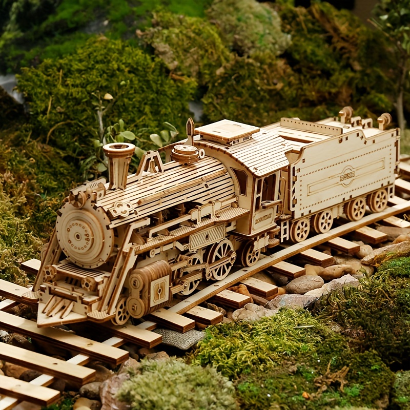  ROKR 3D Wooden Puzzle for Adults-Mechanical Train Model  Kits-Brain Teaser Puzzles-Vehicle Building Kits-Unique Gift for Kids on  Birthday/Christmas Day(1:80 Scale)(MC501-Prime Steam Express) : Toys & Games