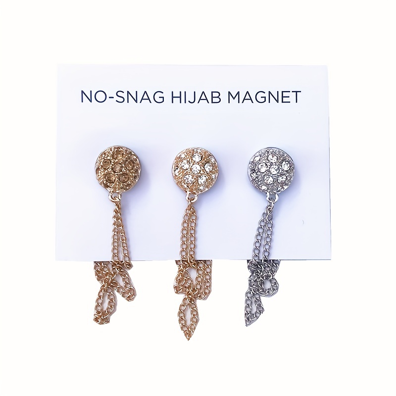 Muslim Magnet Brooch Hijab Pin Metal Hijab Scarf for Muslim Women Magnetic  Hijab Pins Shawl Scarf Sleeve Button Clips Jewelry