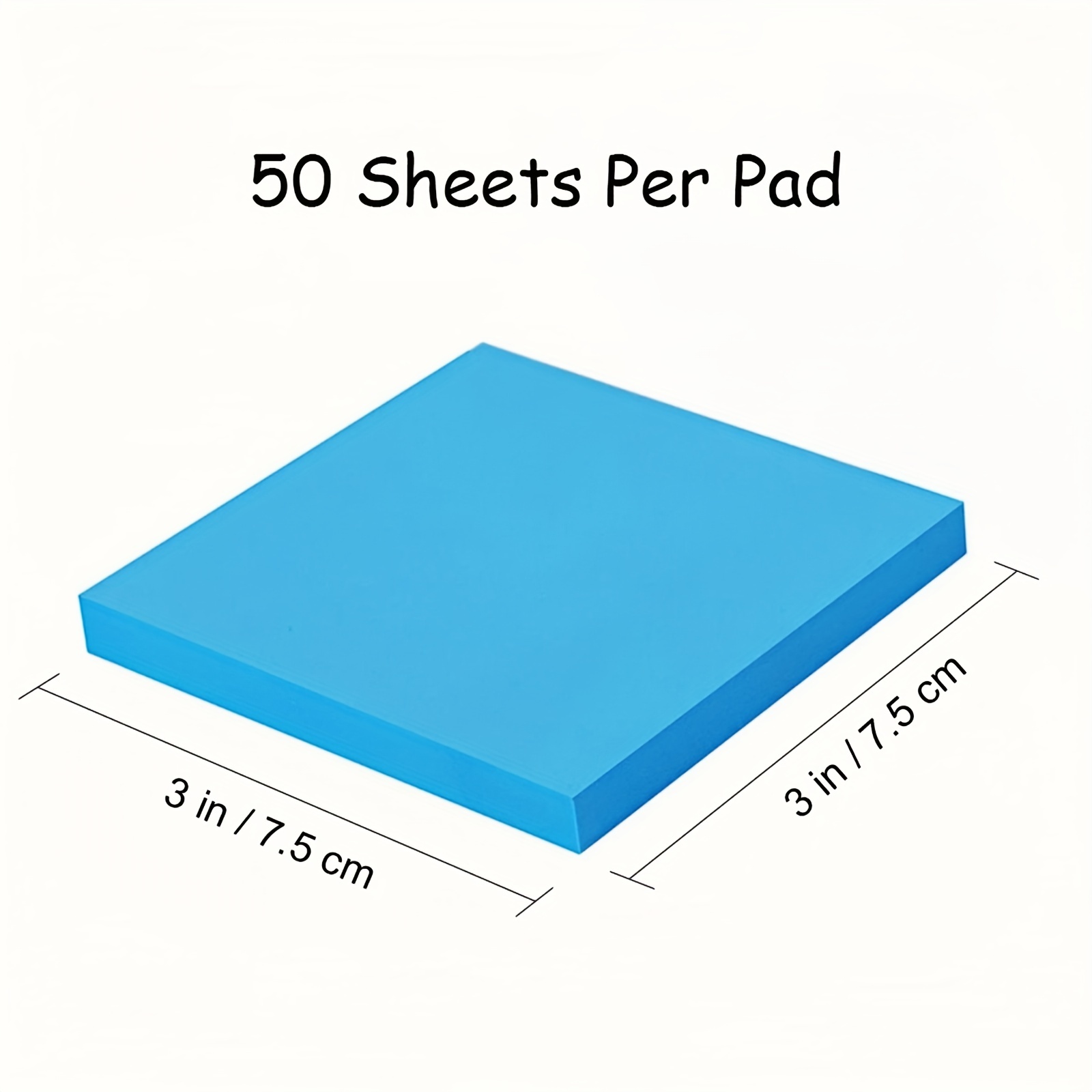Sticky Notes 3x3 Self-Stick Notes Blue Color 6 Pads, 100 Sheets/Pad 