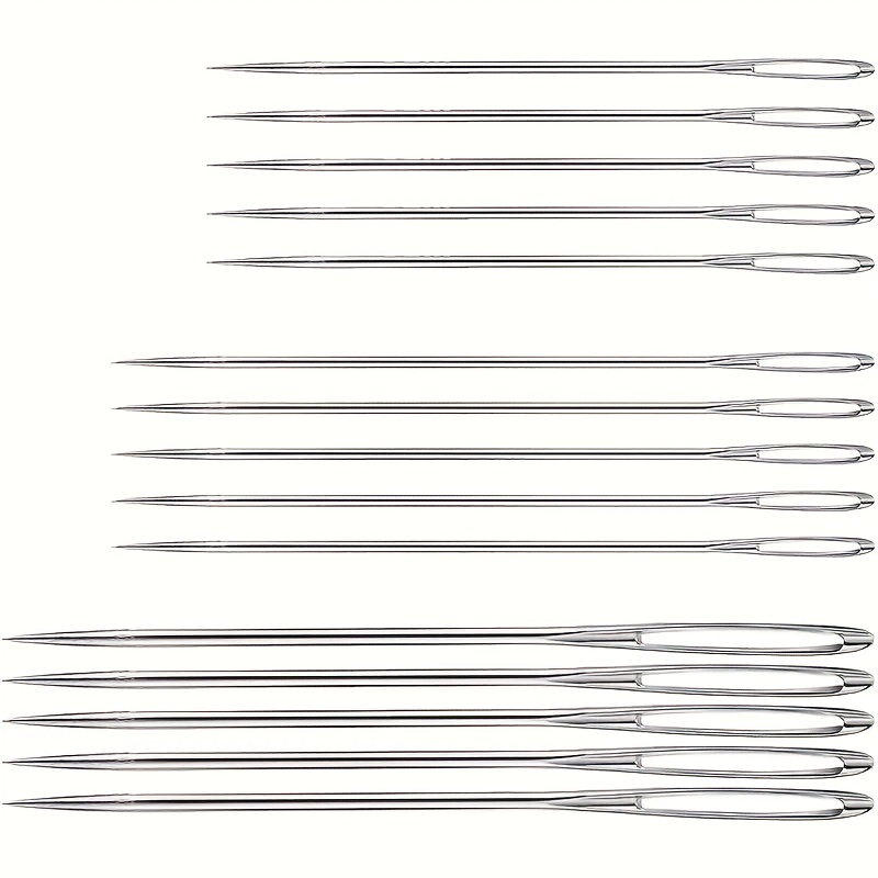 30 PCS Large Eye Sewing Needles 6 Sizes Sewing Sharp Needles Stainless  Steel Large Eye Embroidery Needles for Hand Sewing with 2 Needle Threaders  and