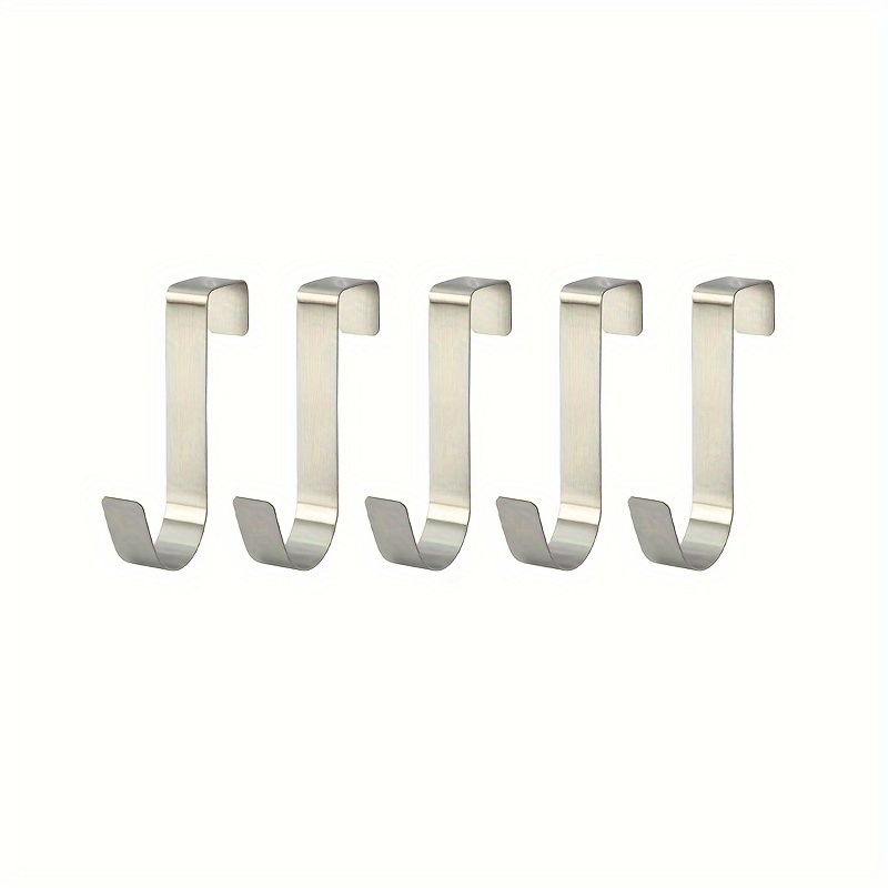 Image of 5pcs Multi-functional Hook Set, Kitchen Bathroom Hook Auxiliary Hook No-drill Removable Hook Bedroom Office Storage Hook Door Back Wall-mounted Hook, Utility Hooks