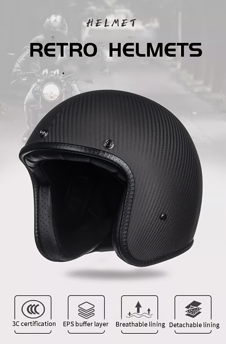 Crown Racing Retro Motorrad Sicherheit Herren 3/4 Offener Helm Motorrad  Sicherheitsgurt Maske Off Road Motorrad Integrierter Helm, Kaufen Neuesten  Trends