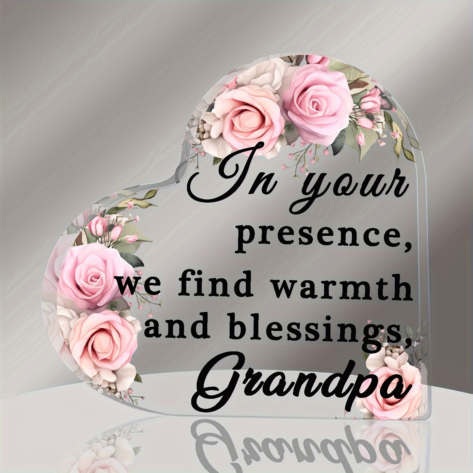 Acrylic Ornament Grandma Birthday Gifts Floral Theme Heart - Temu