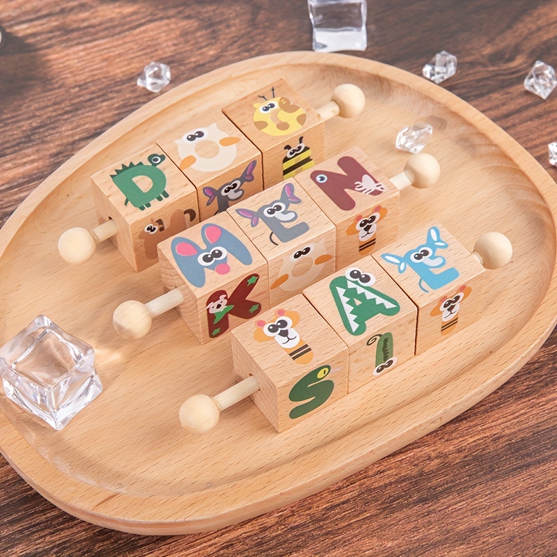 Wooden Reading Blocks Car Game with 28pcs Cards