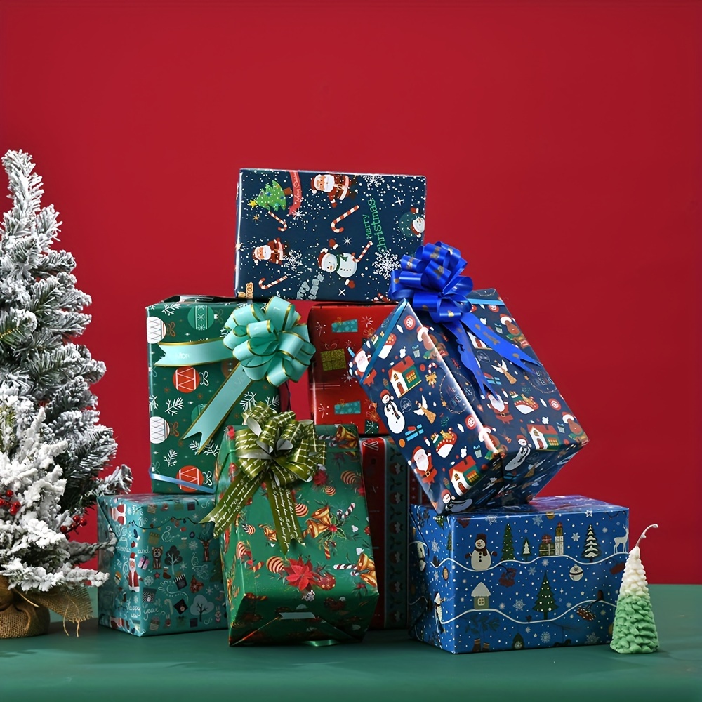 Christmas Gift Wrapping Set Santa Claus Christmas Tree - Temu