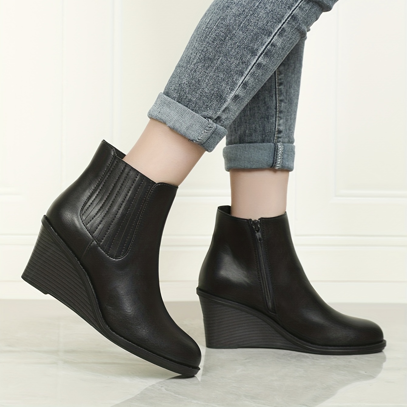 Comfy wedge outlet ankle boots