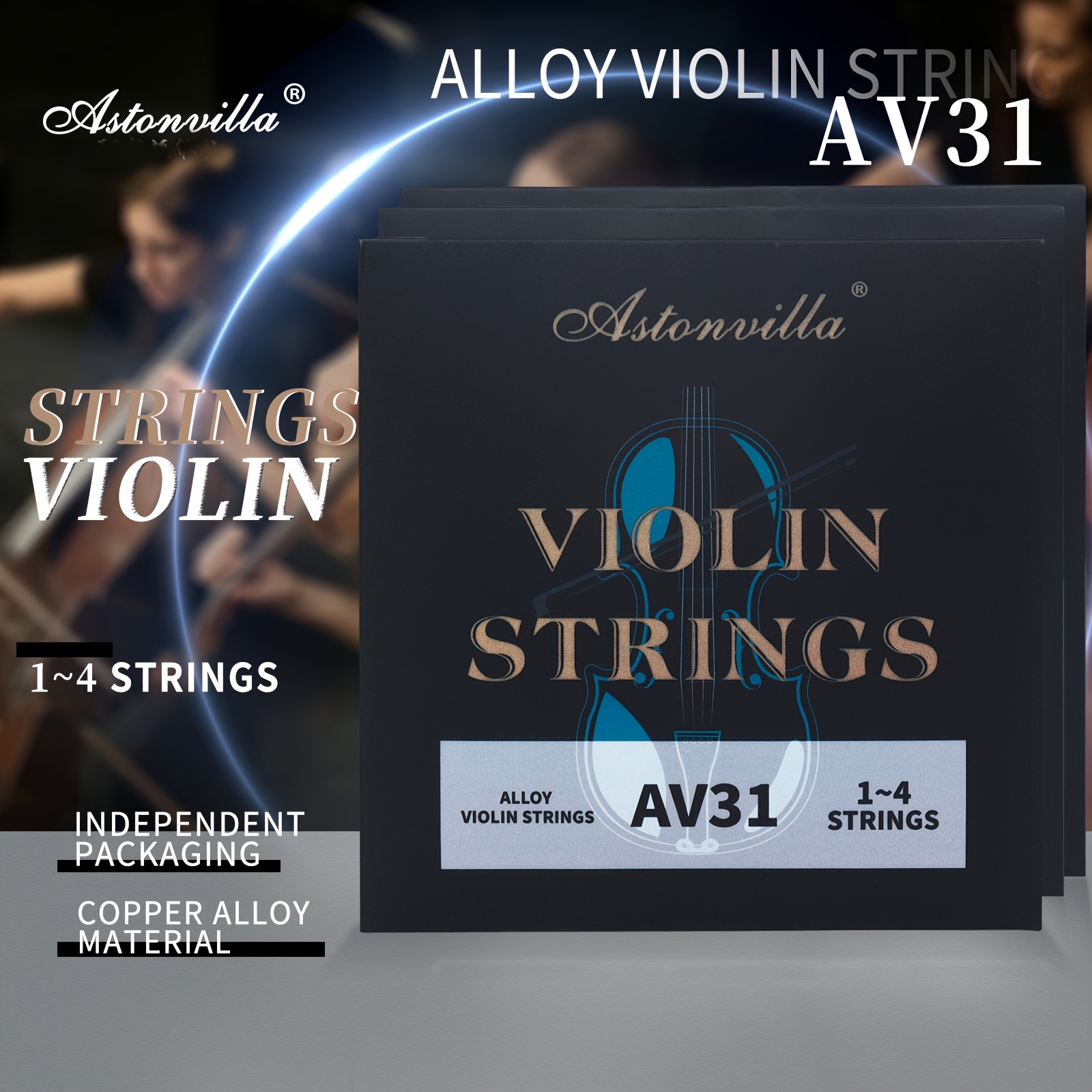 Astonvilla AV31 violin strings are made of copper alloy with a metal bead head and the most stable round coil winding process.