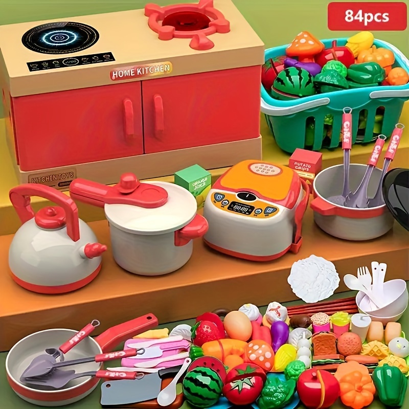 Juguetes para electrodomésticos de cocina, juego de accesorios de cocina  para niños, juguetes de cocina de simulación, cafetera, batidora, tostadora