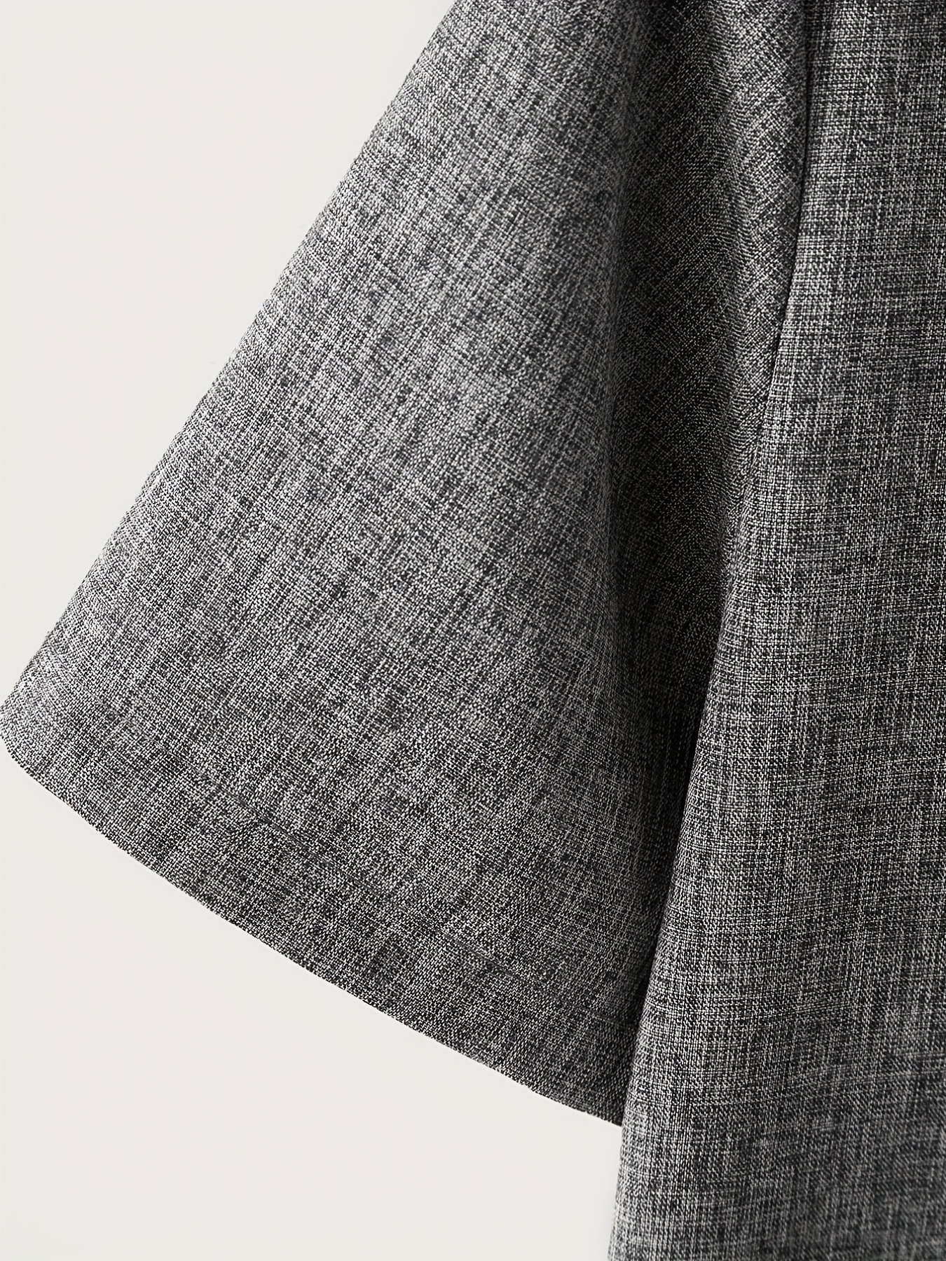 Casual Solid Men's Short Sleeve Stand Collar Shirt Half Temu