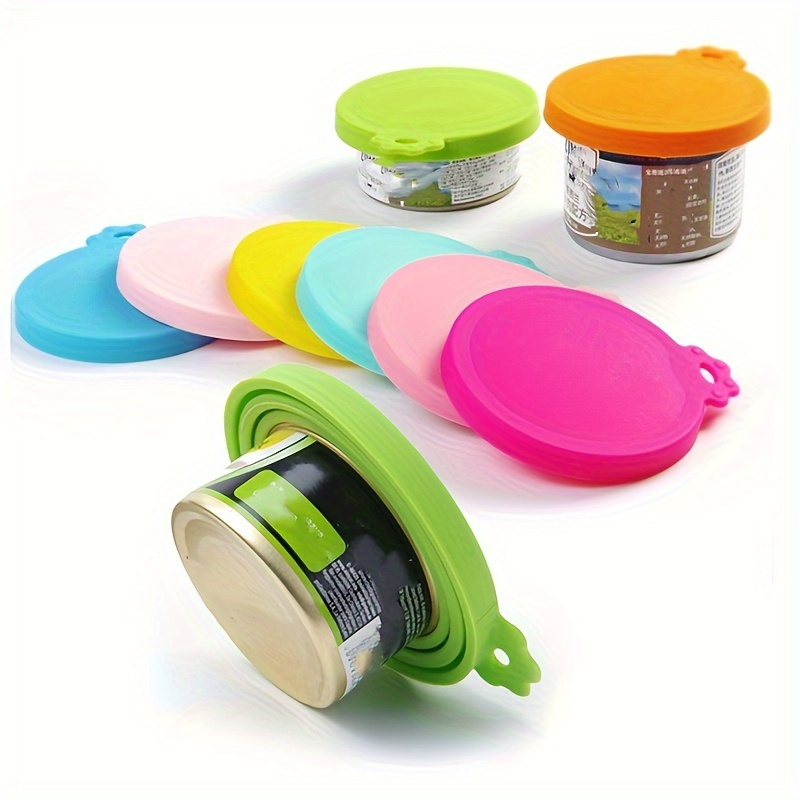 1pc Random Color Silicone Pet Food Can Cover, Moisture Proof Easy To Clean Round Dog Food Can Lid