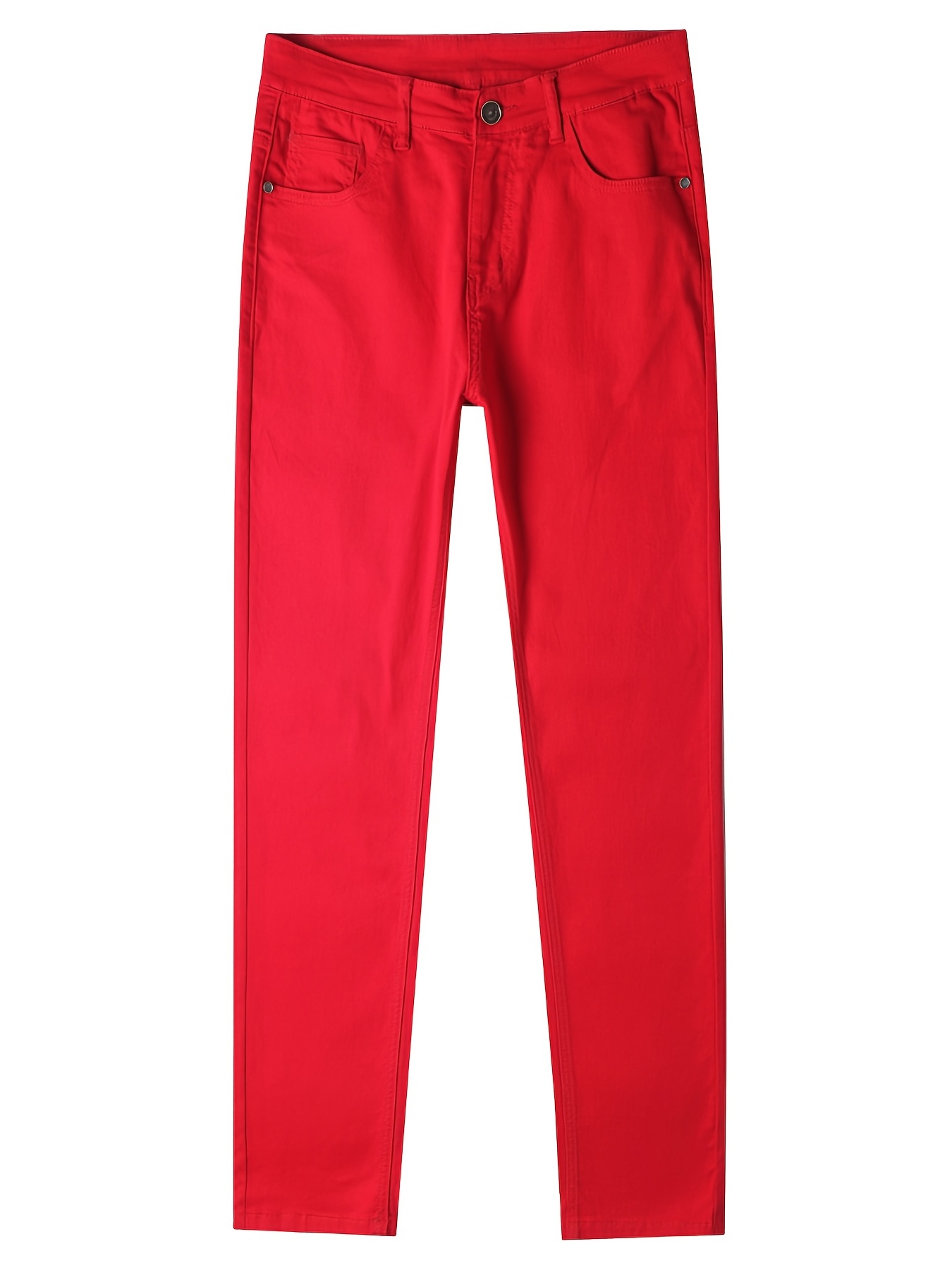 Men's Red Jeans Vintage Slim Fit Denim Pants - Temu United Arab