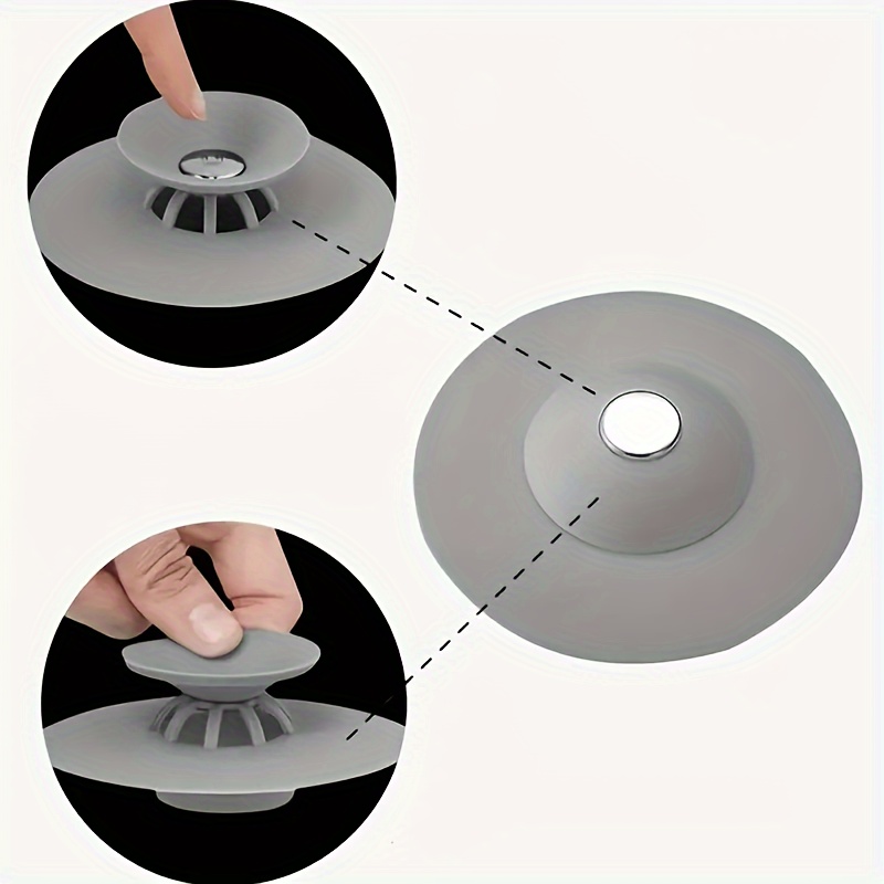 Easy-to-install And Clean Silicone Sink And Shower Drain Filter - Prevents  Clogging And Leaks - Temu