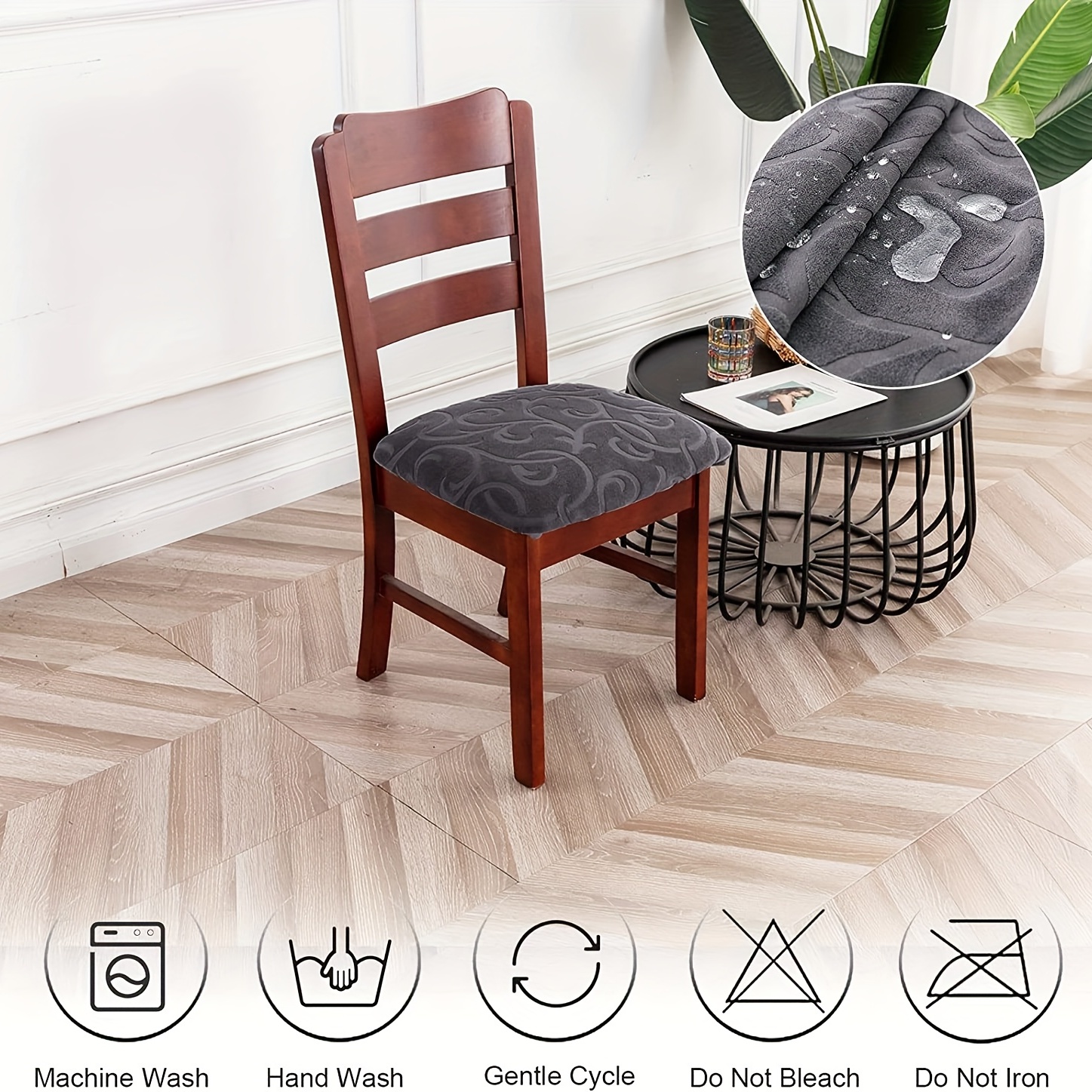  Fundas protectoras de asiento para sillas de comedor, fundas  elásticas con lazos para sillas de comedor y cocina : Hogar y Cocina