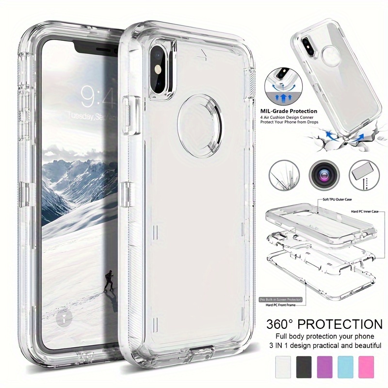 Waterproof Dustproof Shockproof Case for iPhone XR, Full Body Protection  Cover with Built-in Screen Protector, Waterproof, Clear Case for iPhone XR