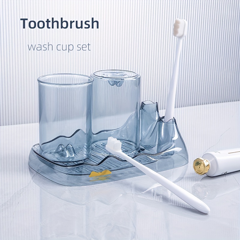 Soporte para cepillos de dientes, dispensador de pasta de dientes para  baño, organizador de tocador, encimera, 2 tazas de baño, soporte para  cepillo