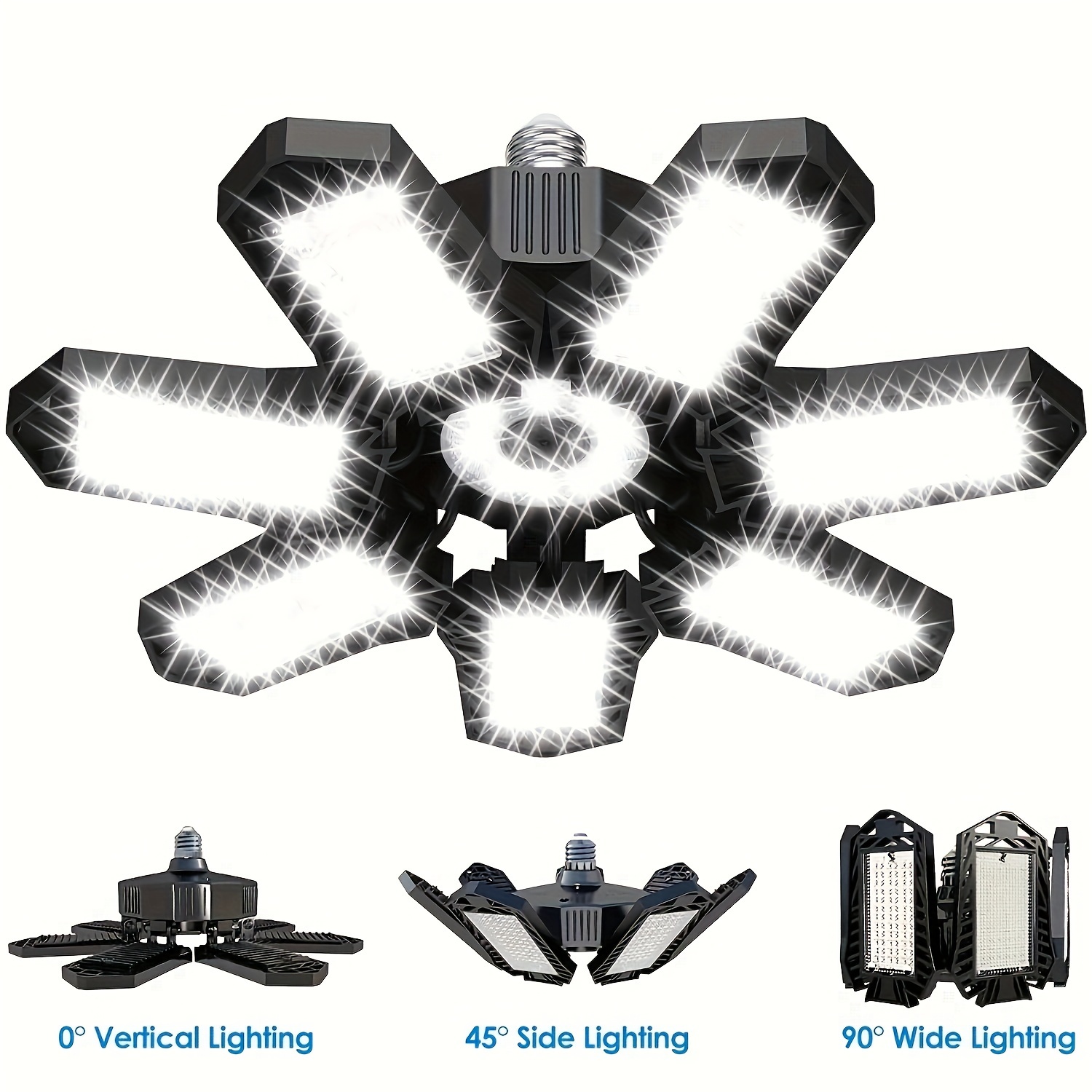 Led Garage Ceiling Lighting 10+1 Adjustable Panels Lights - Temu