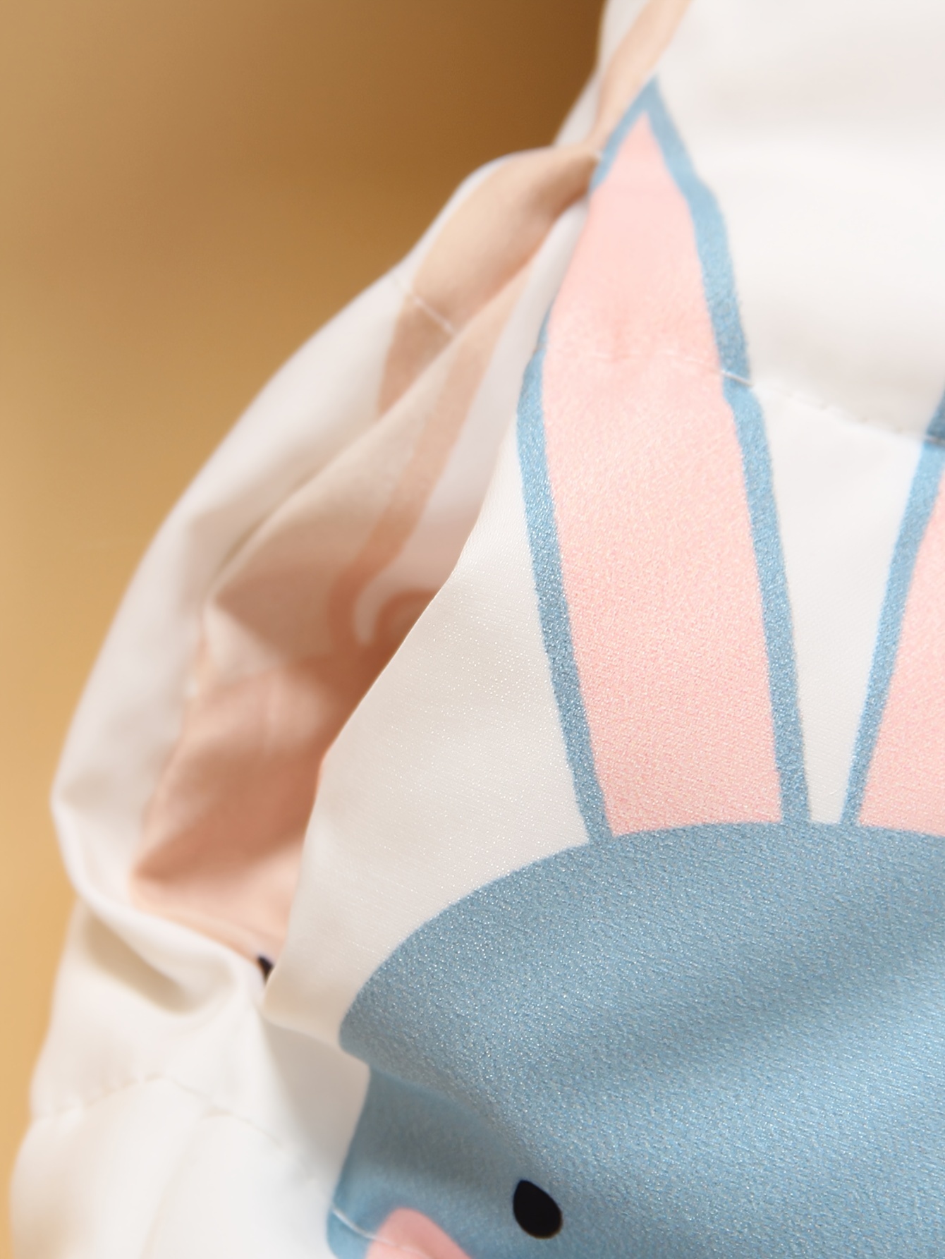 Girls Cute Bunny Ears Design Thermal Fleece Lined Tunic Coat
