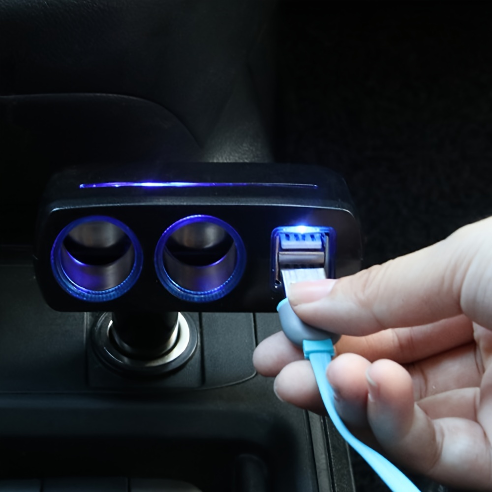 Dual USB 2 Way Auto Car Cigarette Lighter Socket Splitter Charger MP3 Player