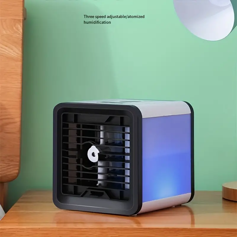 1pc new usb mini air conditioner fan cold air machine cooler home desktop refrigeration small air conditioner mobile humidifier water cooling fan summer  office  details 6