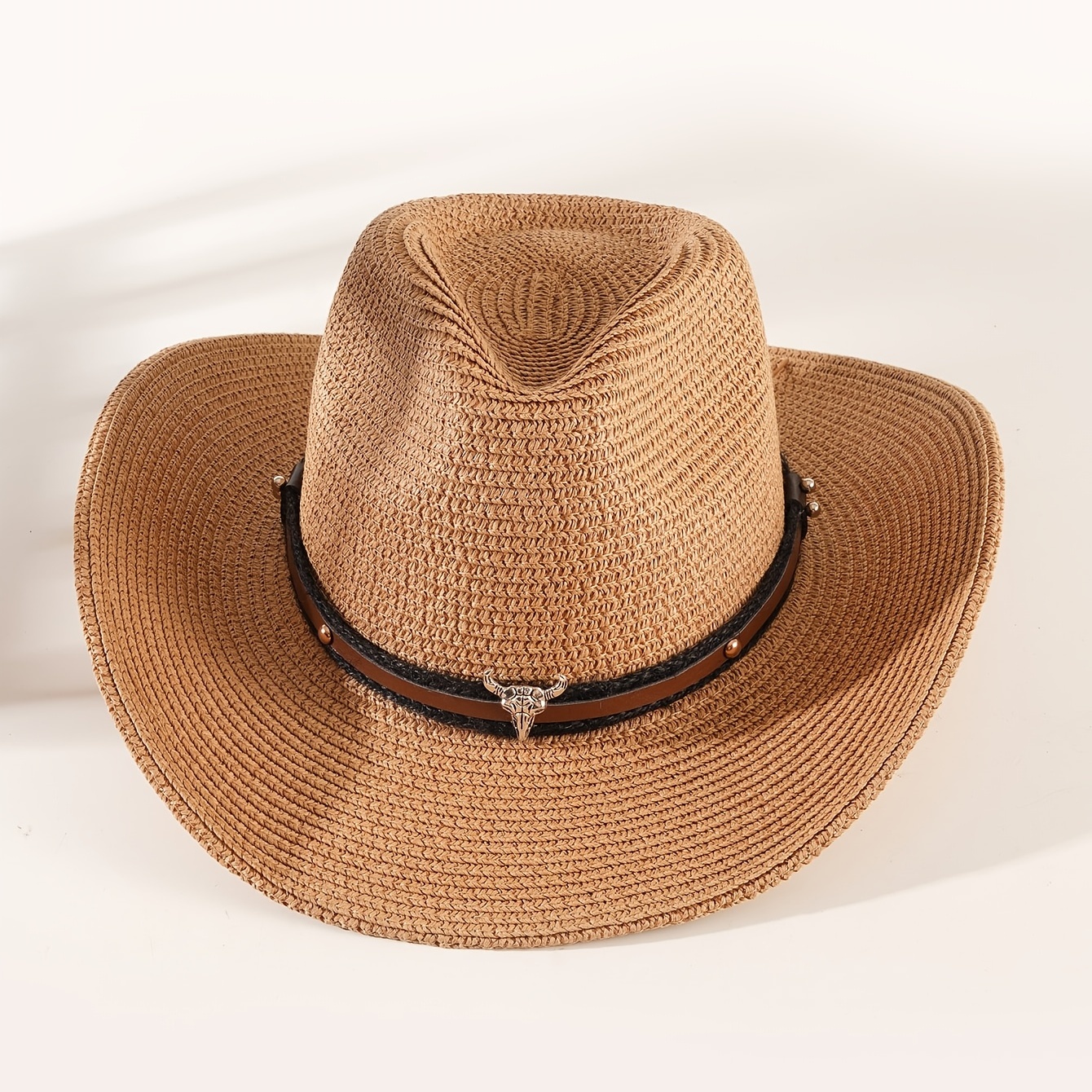 1pc Summer Straw Hat Mens Sun Visor Hat Big Eaves Sun Hat Outdoor