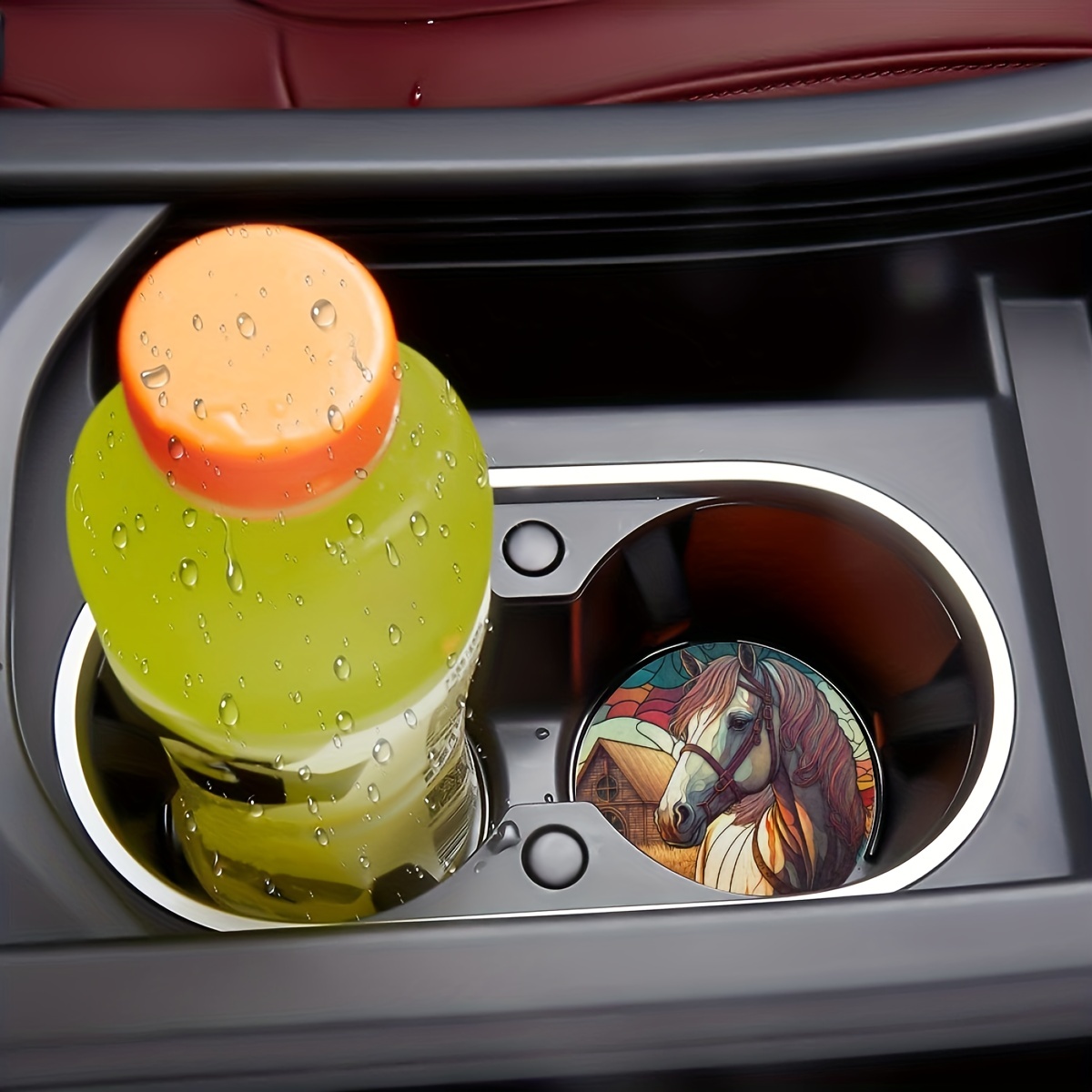 2 Stück Saugfähige Auto-Getränkehalter-Untersetzer – Auto