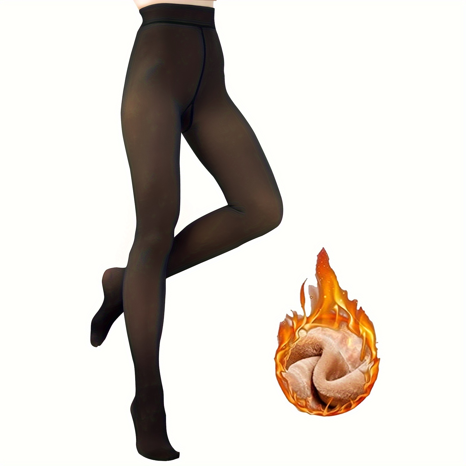 Thermal Stockings Woman Panty Fleece Lined Tights Fake Translucent Pantyhose  Women Warm Leggings Hight Waist Skinny