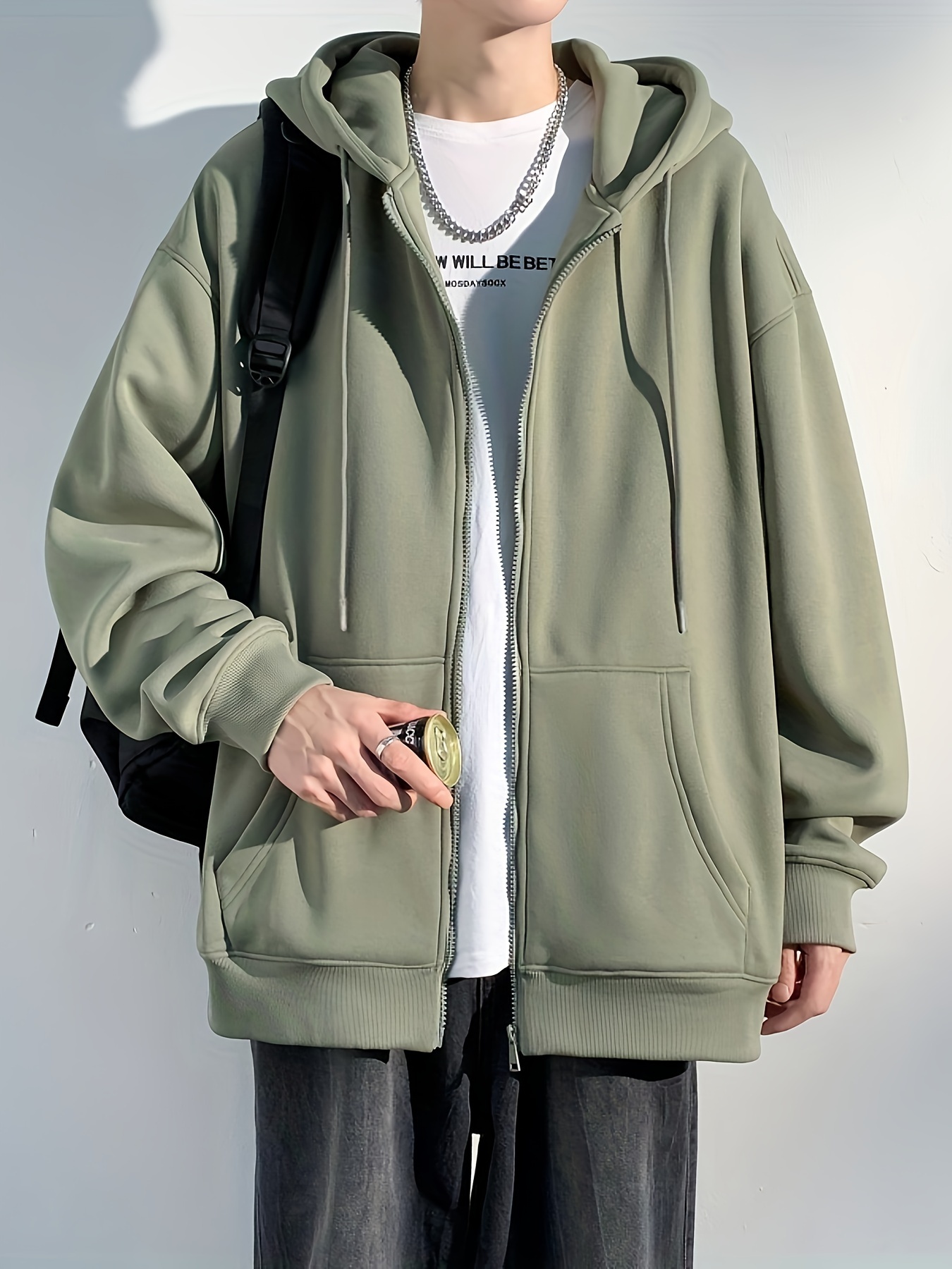 Olive green hooded online jacket