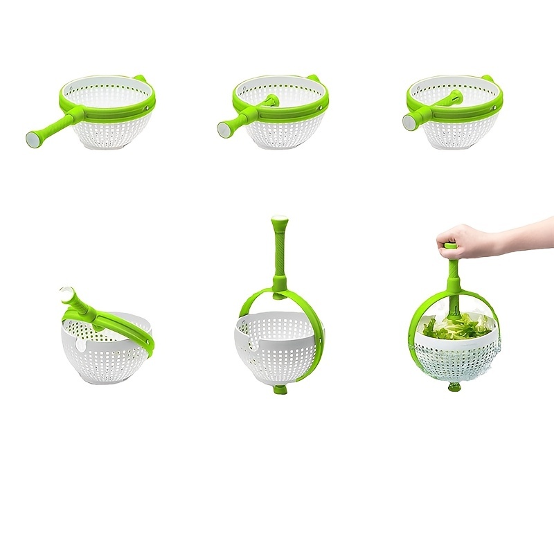 Salad Spinner, Vegetable Washer With Bowl, Fruits Vegetables Drainer Salad  Dehydrator Plastic Manual Cleaning Basket Kitchen Accessory Large Capacity  Essential Kitchen Gadgets For The Home - Temu