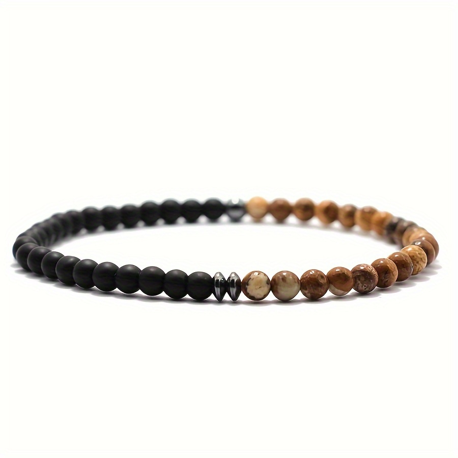 Image of Minimalist 4mm Stone Bracelet Men Female High Quality Agates Beaded Braclet Gifts For Couples Onyx Beaded Braslet Accessories