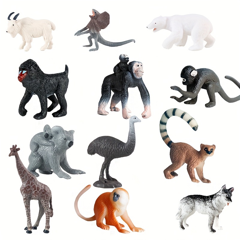 Figurines d'animaux de ferme de 12 pièces Set de jeu Animaux en plastique  réalistes pour les tout-petits