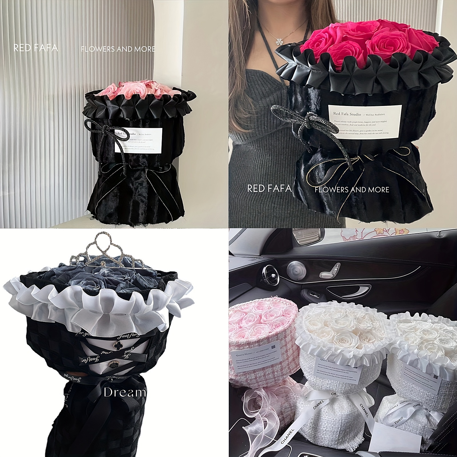 Ribbon Printing Chiffon Yarn Silk Ribbon Flower Bouquet - Temu