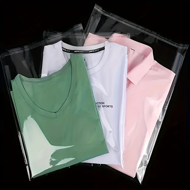 Lot de 100 sacs en cellophane transparent auto-scellants en plastique pour  chemises et vêtements : : Cuisine et Maison