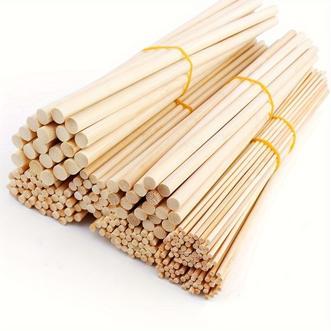 100pcs 80mm Round Wooden Sticks for DIY Wood Crafts Home Garden Decoration