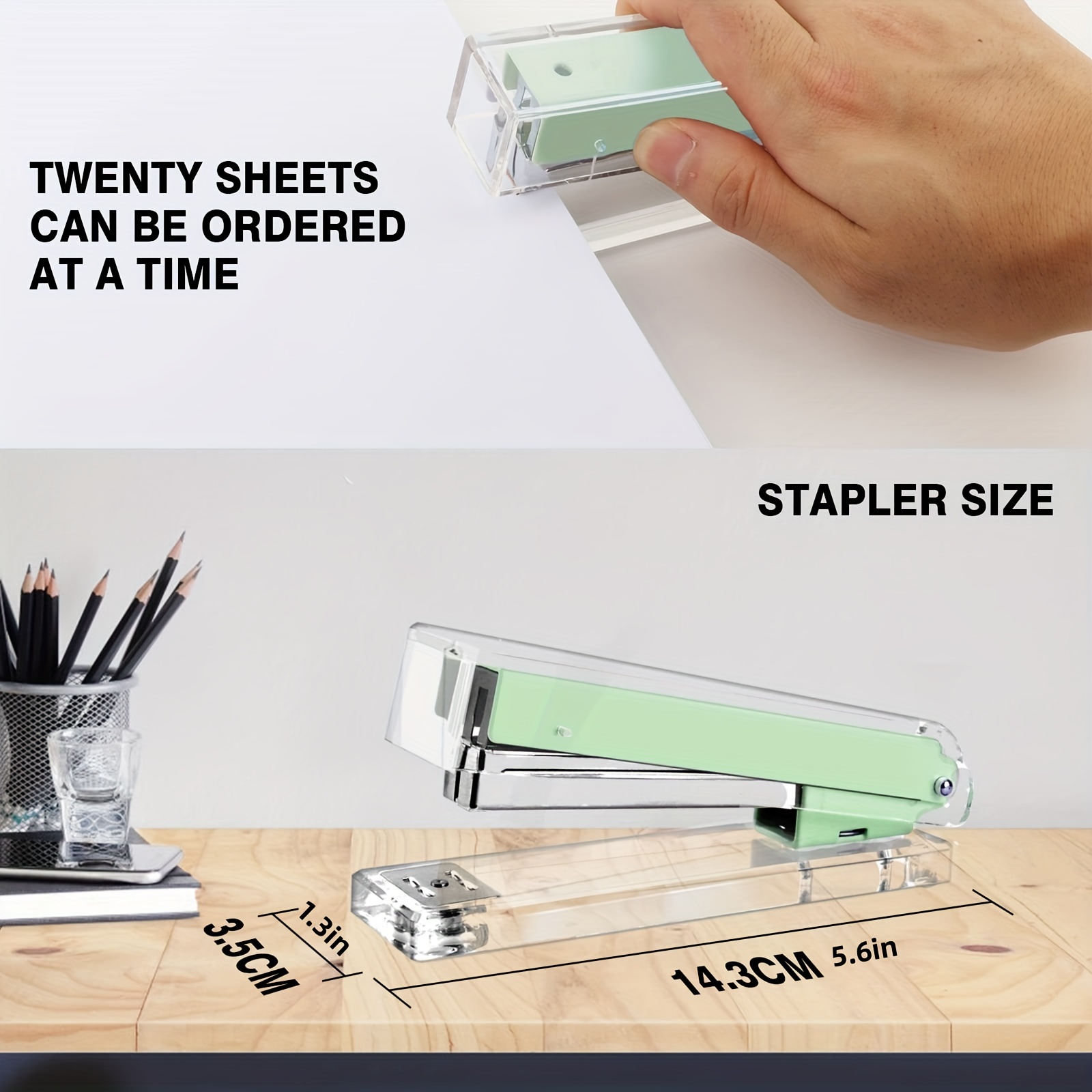 Desk Accessories Kit Green Stapler And Tape Dispenser Set - Temu