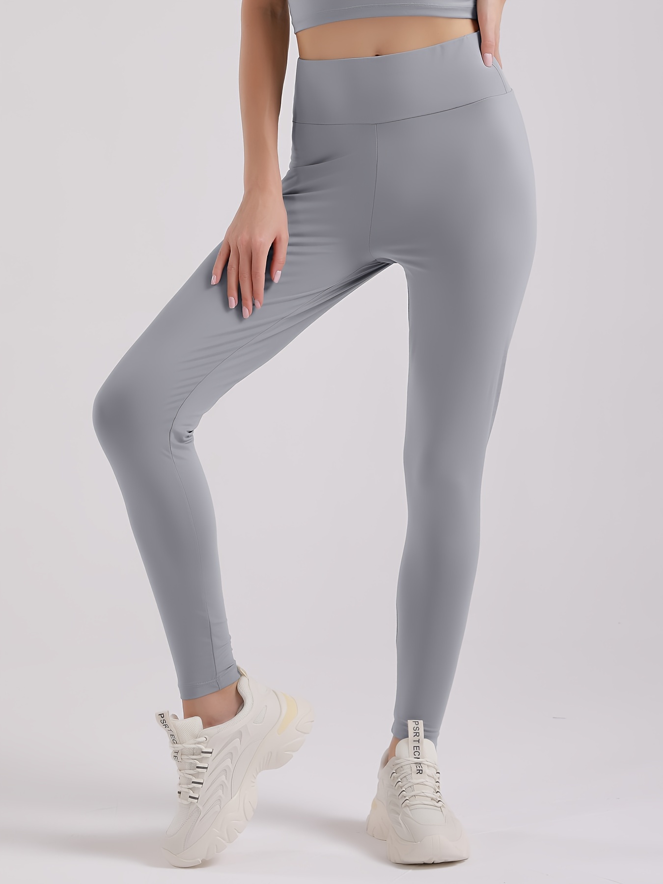 Ribbed Yoga Leggings Pleated Stretchy High Waist Sports - Temu