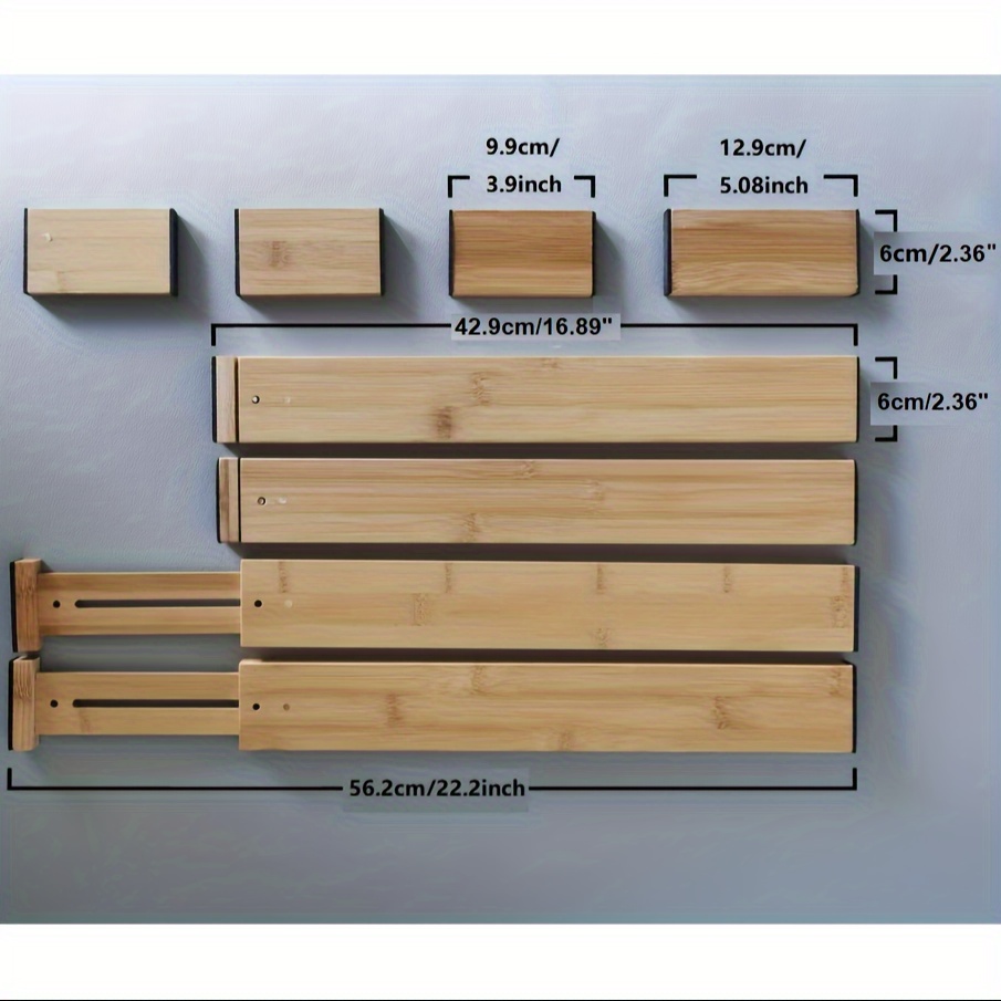 8pcs Kitchen Drawer Dividers, Adjustable Bamboo Utensil Organizers, Easy  Install And Automatic Scaling Divider, For Kitchen, Bedroom, Bathroom And  Office, Drawer Organizer, Kitchen Organizers And Storage, Kitchen  Accessories