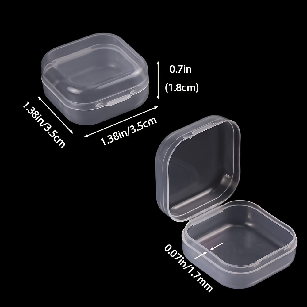 Small Plastic Storage Container Boxes Mini Clear Jewelry Earplugs Container