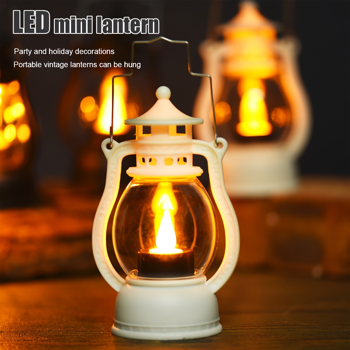 Led Mini Retro Simulation Candle Flame double Layer Square - Temu