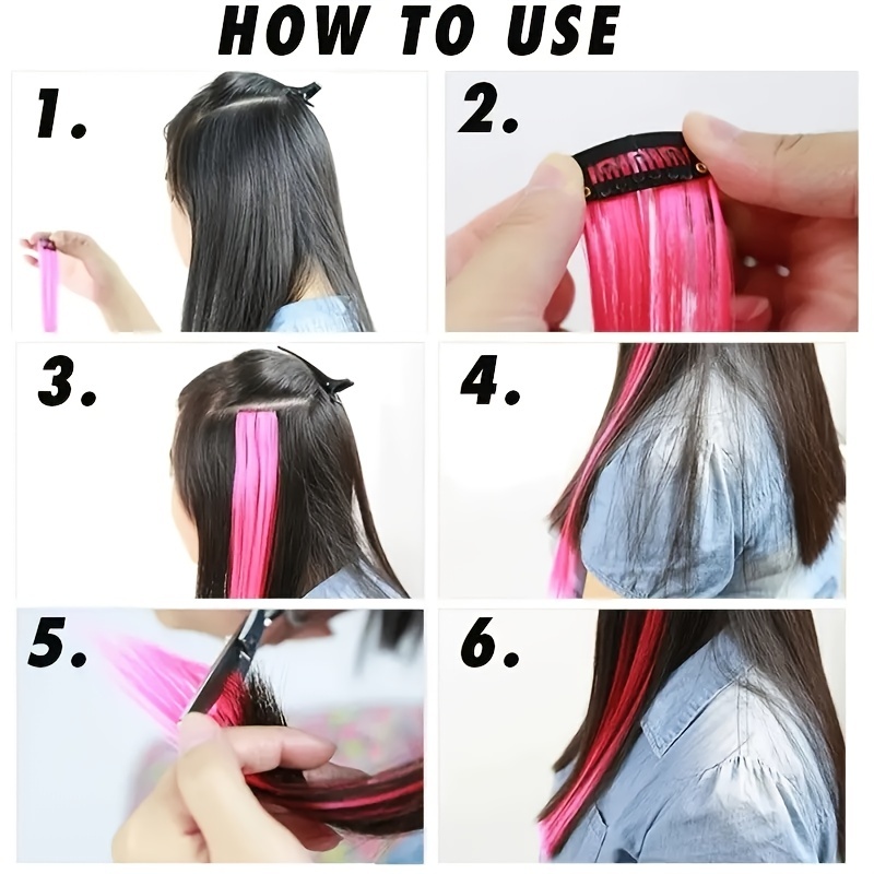Ombre Straight Hair Extensions for Y2K Party